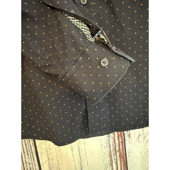 Denim & Flower Mens Navy Print Long Sleeve Dress Shirt Size Small - Picture 4 of 8